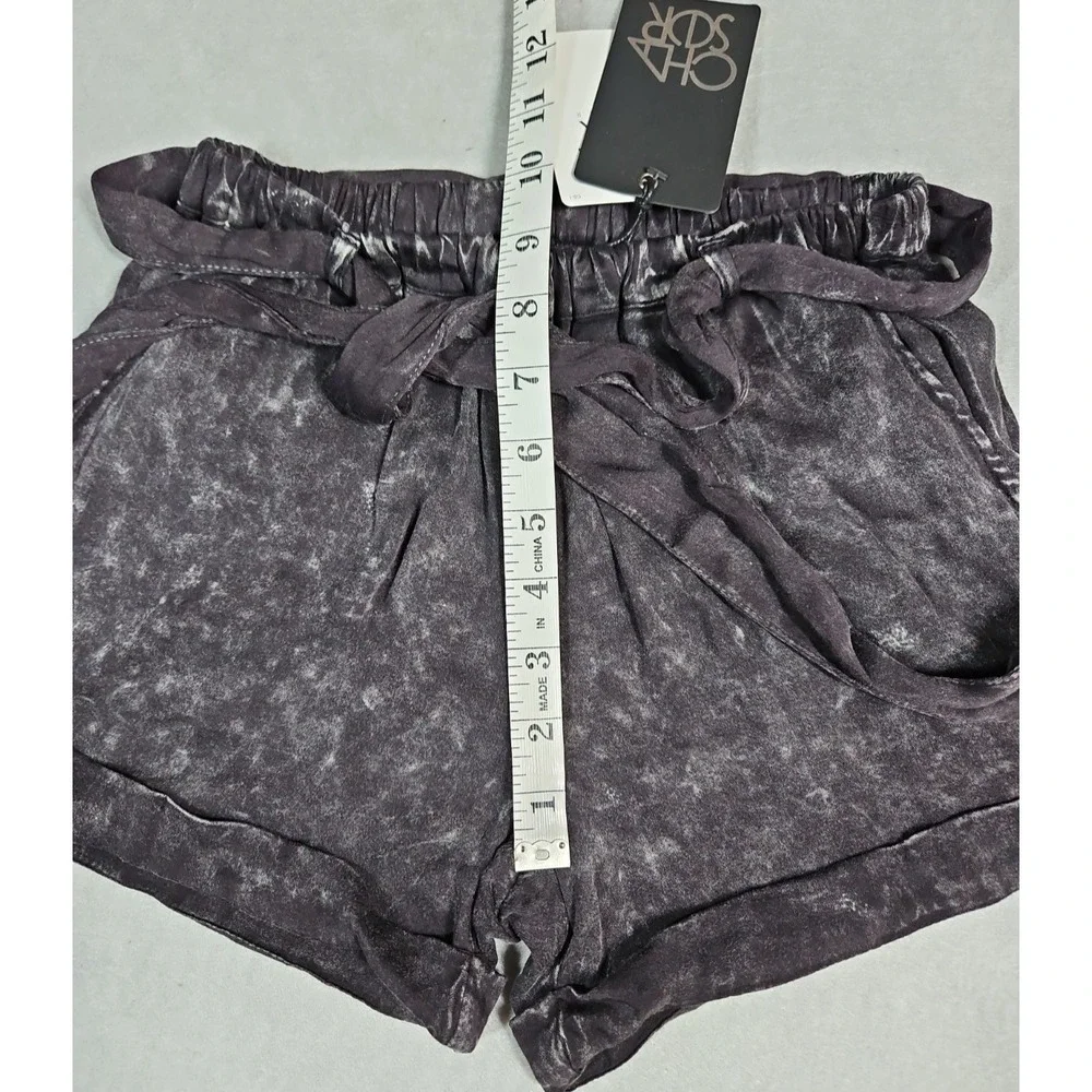 Chaser Womens Black Cloud‎ Wash Tie Waist Shorts Size Small NWT